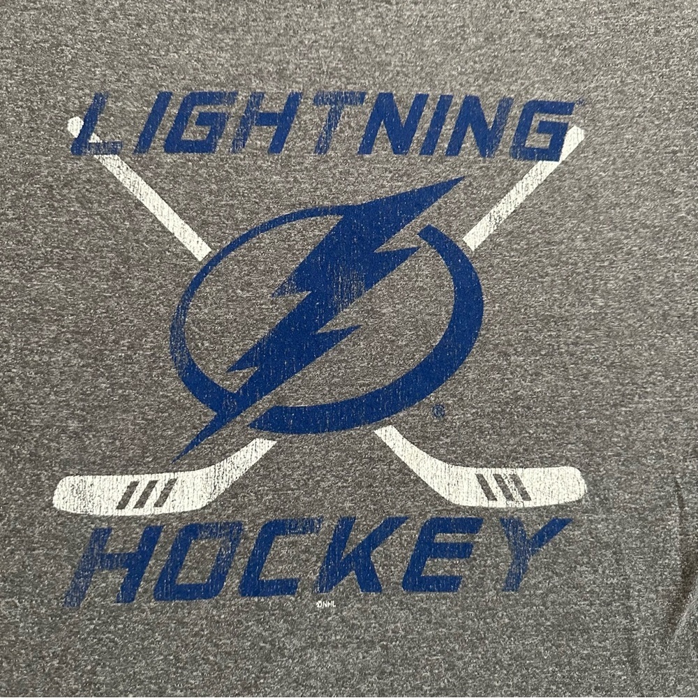 Original Retro Brand Gray and Blue Lightning Hockey Tee - Picture 2 of 6